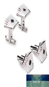 1 парные ювелирные изделия 4A Покерные запонки мужской французская рубашка манжеты карт дизайн запох мода для Men039s Jewelry9765813