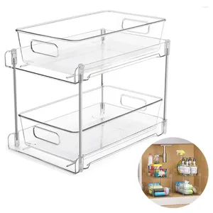 Bordmattor Slide-Out förvaringsbehållare Multipurpose 2 Tier Cabinet Space Saving for Kitchen Pantry Office Desktop