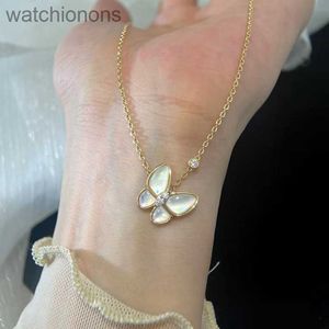 AAA -Qualität Vanclef Halskette Designer Frauen Luxus Clover Halskette 18K Schmetterling Halskette für Frauen Licht luxuriöser Roségold Weiß hochwertiger Schmuckgeschenk