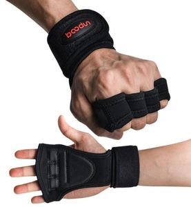 Handledstöd Gymhandskar Fitness Vikt Lyftning Kroppsbyggande Dantel Training Palm Guard Half Fing Finger Equipment Pullup7220414