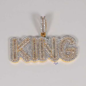 14 KT White Gold Hiphop Iced Out Moissanite Diamond Pendant med förbättrad VVS -tydlighet och GRA -certifierad för män