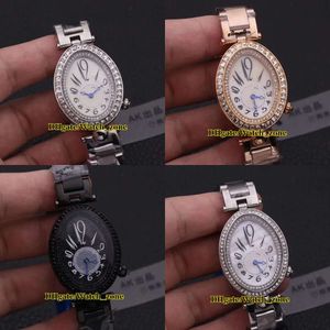 Sevgililer Günü Hediyesi Reine De Naples 2303 Beyaz Kabuk Dial Quartz Diamond Çerçeve Kadınları İzle Paslanmaz Çelik Bilezik Yeni Lady Saatler ES