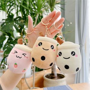 Großhandel 12 cm ausgestopft Plushie süße weiche Milch Tee süße Geschenkblase Bubble Key Halter Plüsch Boba Keychain