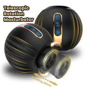 Männlicher Masturbatorspielzeug Automatische Teleskoprotation Masturbation Cup für Männer orale Muschel Vagina Blowjob Penis Vibrator Sex Machine 240417