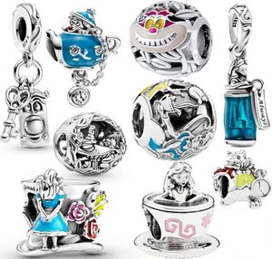 Trendsetting New 925 Sterling Silver Beading Alice In Wonderland Original P Charm Bracelet DIY Jewelry Pendant for Women6573824