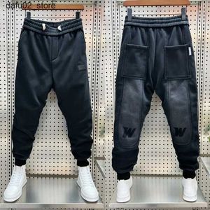 Men's Pants Autumn and winter new mens harem pants black jogger sports pants high-quality brand loose Trousers fashionable outdoor casual sports pants Q240417