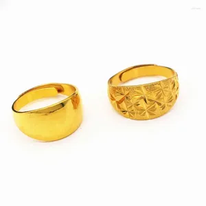 Wedding Rings Fashion Brass Gold Plated Women's Ring Vietnam Sand Wide Opening Star Glaze