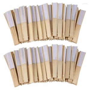 Dekorative Figuren 100 PCs Weiß faltbar eleganter Papierhand -Fan Hochzeitsfeier 21 cm (weiß)