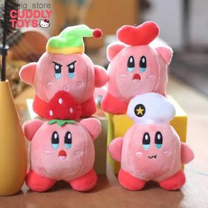 Plush Keychains Kirby Plush Keychain Pendant Cartoon Bag Decor Soft Pp Cotton Kawaii Kirby Cute Plush Keychain Pendant for Children Girls Gifts Y240415