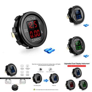 Ny uppgraderad 12V-24V-spänning VA-rund LED-panel Digital voltmeter Ammeter Testermonitor för bilmotorcykel ATV RV Marine Truck