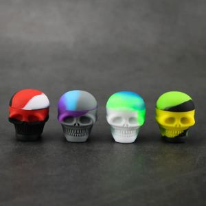 Skull Shape 3ML Non-stick Silicone Container Food Grade Small Rubber Jars Dabber Tool Storage Oil Holder Mini Wax Container for Vaporizer LL