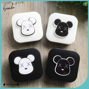 Case di occhiali da sole Lymouko adorabili motivi dei cartoni animati Contatto Box con lenti a specchio Case per lenti per occhiali da kit per occhiali Contenitore Y240416