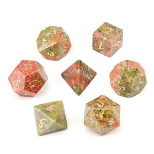 Pietre preziose akite naturale pietre pietre preziose incise dungeons and dragons gamenumberdice gioco di gioco in pietra personalizzato gioco poliedro pietre di