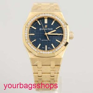 Mens AP Wrist Watch Royal Oak Series 15451BA Original Diamond Blue dial Mens and Womens Unisex Fashion Leisure Business Sports Machinery Watch