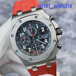 AP Casual Wrist Watch Royal Oak Offshore Series 26470ST Primeira geração Vampire Red Aneption Tempo automático Mechanical Watch Mens 42mm