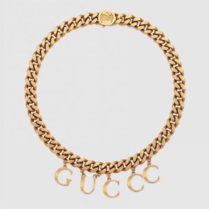 Gold Silver Color Women Designer Choker Necklace Luxury Pendant Necklace Hip Hop Style G Letter Necklace