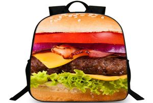 ハンバーガーバックパック肉サンドイッチデイパックバーガーフードスクールバッグレジャーリュックサックスポーツスクールバッグ屋外デイパック6817207