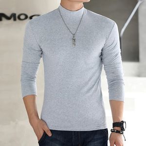 Men Mock Neck Basic Blouse Winter Thermal T-shirt Plain Clothing Pullover Long Sleeve Top Warm Comfortable Turtleneck Underwear 240408