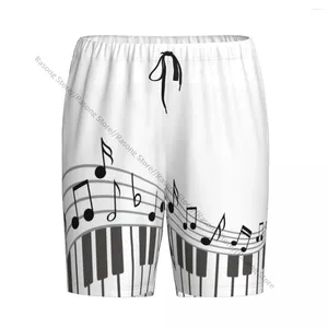 Men's Sleepwear Men Home casual Nightwear Pijamas Shorts Piano Teclado e chaves Pijamas Sleep Bottoms calças curtas Lounge Homewear