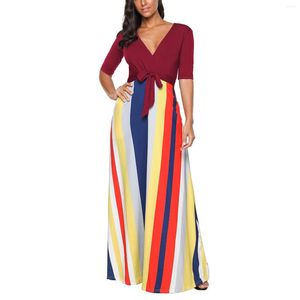 Casual Dresses Summer Fashion European And American Style Printed Maxi Dress