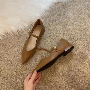 Dress Shoes Pointed Toe Mary Jane Women's 2024 Low Heel Barefoot Elegant Woman Ballerina Zapatos De Mujer Women High Heels