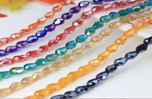 6x8mm Colorful AB Teardrop crystal glass beads faceted for necklace bracelet earrings DIY JEWELRY MAKING7713865