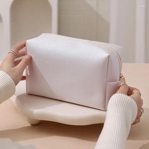 Storage Bags PU Leather Fashion Make Up Bag For Travel Women's Comestic Large Capacity Portable Toiletry With Zipper Makeup Organizer