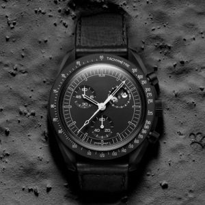 Bioceramiczna planeta księżyc Quarz zegarek misja do księżyca złota rtęć 42 mm pełna funkcja chronograph luksusowe męskie pary wspólne nazwy zegarek 2024 Księżyc S Watch