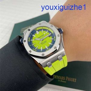 Fancy AP Wrist Watch Royal Oak Offshore Series Automatic Mechanical Diving Waterproof Steel Rubber Band Date Display Mens Timepiece 15710ST