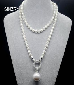 SINZRY exquisite jewelry AAA cubic zircon simulated pearl pendant long sweater necklaces Korean Party jewelry accessory V1912129066064