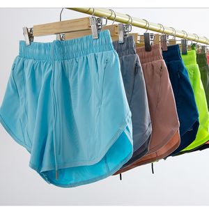 LL Women Yoga Shorts Outfits Track, diese hohe Taille Sportbekleidung mit Reißverschluss in Taschen mit kurzen Hosen Mädchen, die elastische sexy ms301 laufen