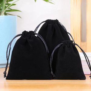 Shopping Bags 50pcs/lot 8x10cm Drawstrings Velvet Bag Jewelry Gift Pouches Wedding Christmas Party Decoration Makeup Storage