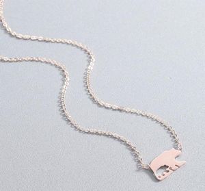 necklace women stainless steel simple Polar bear Choker chain necklace Steel fashion rose gold boho jewelry on the neck6974455