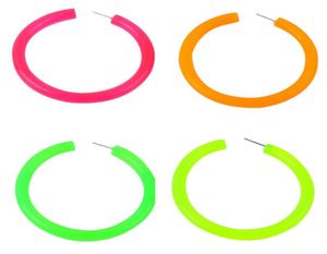 Hoop Huggie Fishsheep 65mm akryl stora örhängen för kvinnor rock punk fluorescerande grön gul stor runda hoops modeparty jud2464711