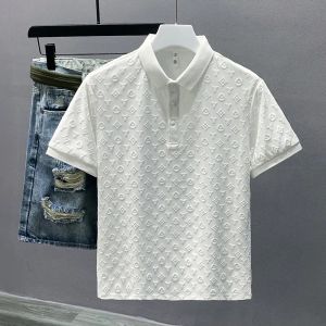 Projektant moda Top Wysokiej jakości odzież biznesowa Haftowe obroże Detale z krótkim rękawem koszulka polo męska M-4xl