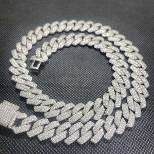 Hip Hop Jewelry Baguette Diamond Men Necklace Sterling Silver Fully Vvs Moissanite Luxury Cuban Link Chain