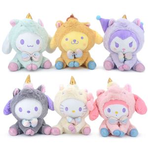 Toys Kawaii Toys Custom Kuromi Melody Melody Backed Animais Doll Canennoroll Plush Unicorn Toy Soft Dolls