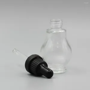 Butelki do przechowywania przezroczyste 20 ml kropla czarna duża czapka gumowa głowica mieszanie butelka Małe szklane pojemniki