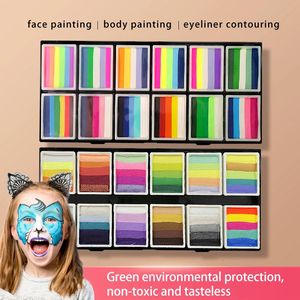 Event Party Supplies Professional Face Art Painting Kit Split Cake Body Paint Neon Colors Cosmetics 240409