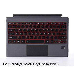 2017 ultra thin lighting magnetic wireless abs bluetooth keyboard leather case for Surface pro 3 4 6 122 with backlight3284243