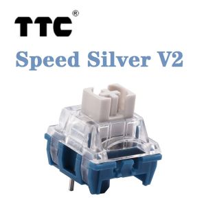 Клавиатуры TTC Speed Silver v2 DIY Custom Gamer Механический клавиатура Линейный переключатель 45GF 3PIN RGB SMD HOT SWAP Переключатели профилактика профилактика профилактики