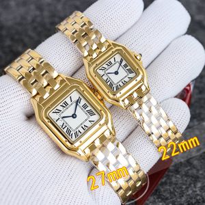 여성 시계 디자이너 시계 고품질 Panthere Quartz Movement Watches 316L 여성용 풀 스테인리스 스틸 다이아몬드 시계 골드 실버 시계 Montre de Luxe