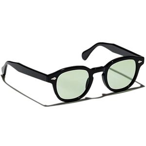 Alışkın çok renkli Johnny Depp Güneş Gözlüğü UV400 Retro-Vintage Yuvarlak Fulltinted Gözlükler HD Lens Lem S İtalya Purplank Occhiali Da Sole Goggles Fullset Case