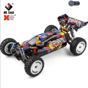 Diecast Model Cars Wltoys 124007 1 12 Electric 4WD Racing Car 75km/H Speed RC Car 2.4Gリモートコントロールドリフトクローラービルトイン携帯電話ブラケットJ240417