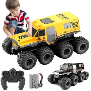 Diecast Model Cars Amphibipe Crown Thrint All Terrain Car Car Toy 30 минут время использования 8WD внедорожного грузовика Monster USB Зарядка 2,4 г детей и взрослых J240417