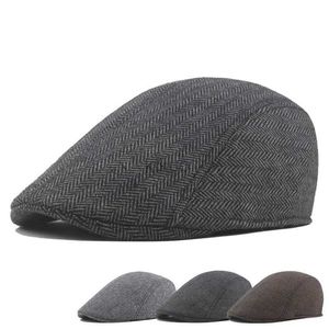 Berets retro berets hat men wiosna jesienna wiatroodporna ulica newsboy beret kapelusz wszechstronny Anglia dżentelmena Street Cap Cap D240417