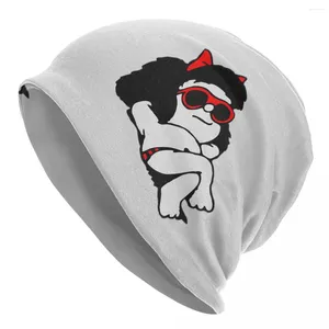 Berets Winter Frühling Slouchy Beanie Mafalda mit Sonnenbrille Merch Motorhaube Strick Unisex Kawaii süße warme Mützen