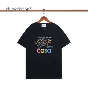 Koszula CASA Najwyższa jakość CB Casablanc T Shirt Men Designer T Shirty Spring Summer New Style Starry Castle krótkie rękawie Mężczyzn Mężczyzn T-shirty Tennis Club US S-XXL 710