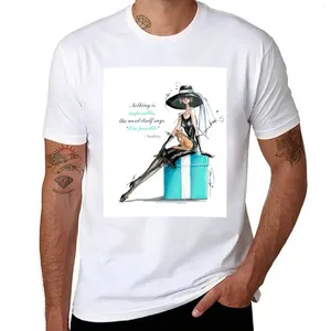 Ilustração de moda masculina Audrey Audrey - nada é impossível!Camiseta Alfândega Blacks Tops fofos homens engraçados