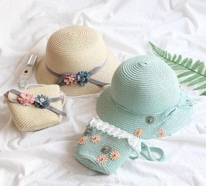 Малышка соломенная шляпа летняя пляжная дышащая широкая края шляпы лук солнцезащитный кром